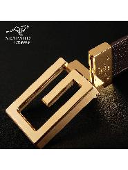 XEAPARD皮带男士新款G扣头纯铜双面头层牛皮真皮裤腰带百搭