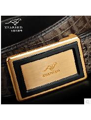XEAPARD男士牛皮皮带真皮腰带平滑扣实心铜扣 精美包装送礼品正品