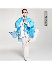 健道 超薄舒适 高档天丝披纱 晨练武术太极服 