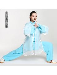 健道 超薄舒适 高档天丝披纱 晨练武术太极服 